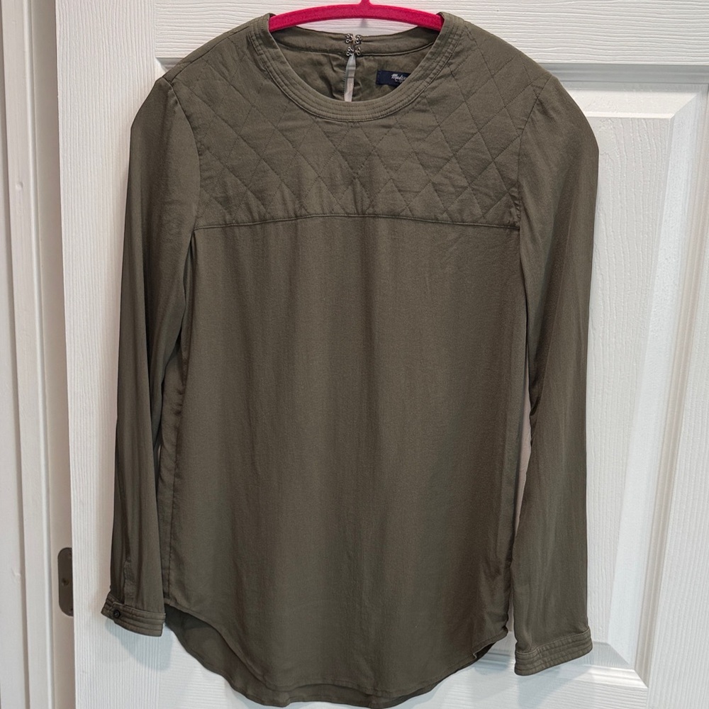 Olive Green Long Sleeve Top